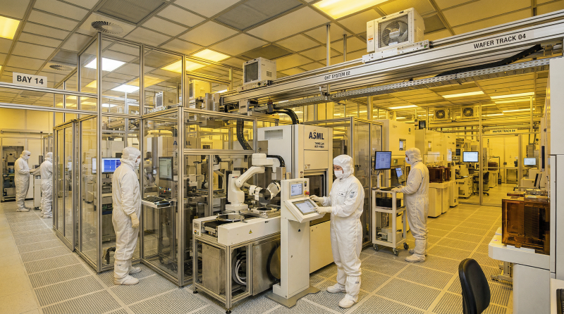 Semiconductor wafer fabrication facility cleanroom